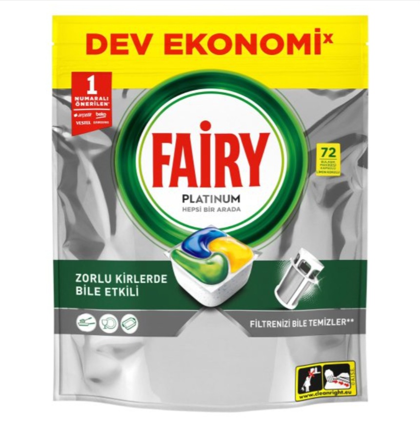 قرص ماشین ظرفشویی فیری مدل پلاتینیوم ۷۲عددی